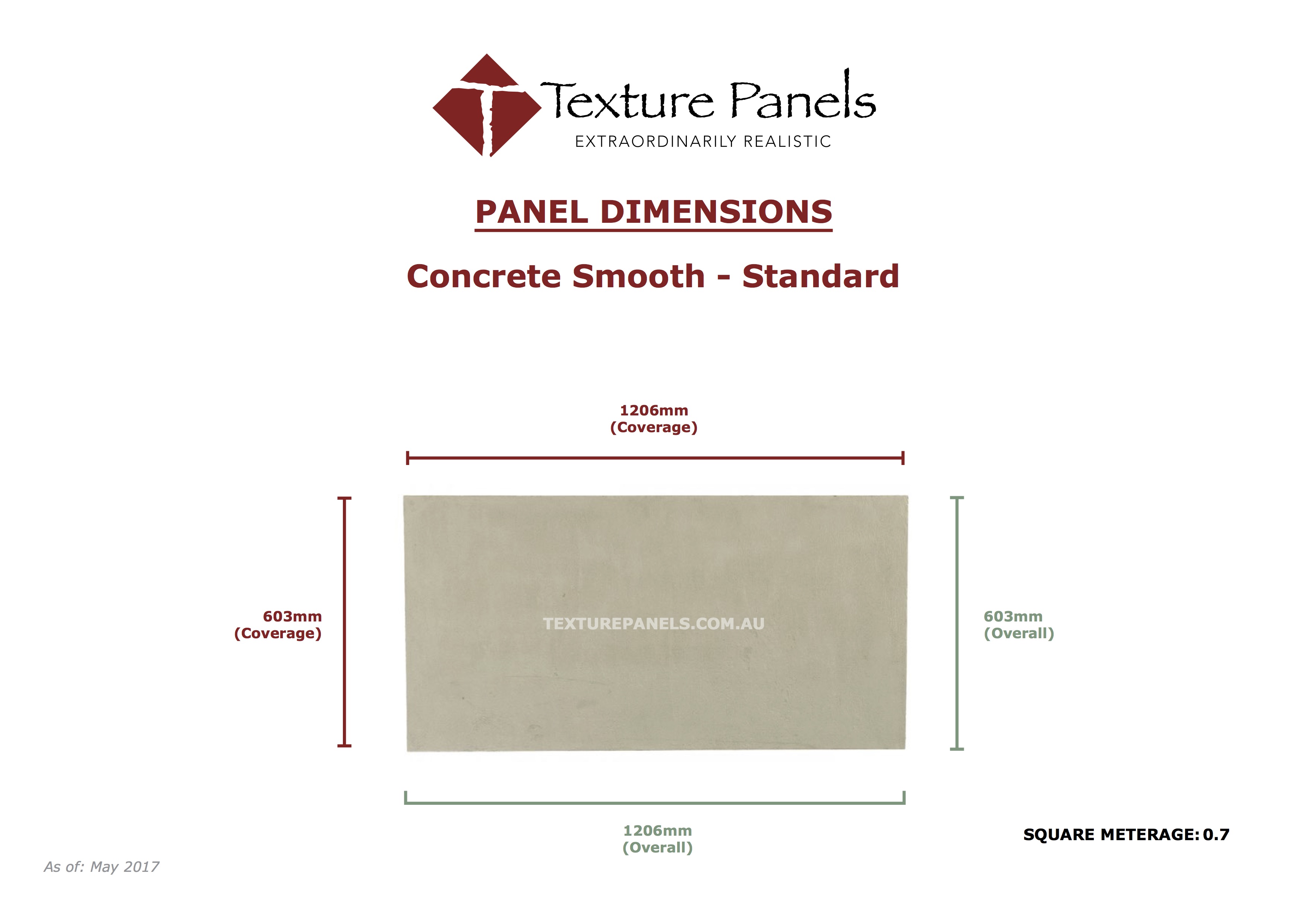 Concrete Smooth Light Gray - Dimensions